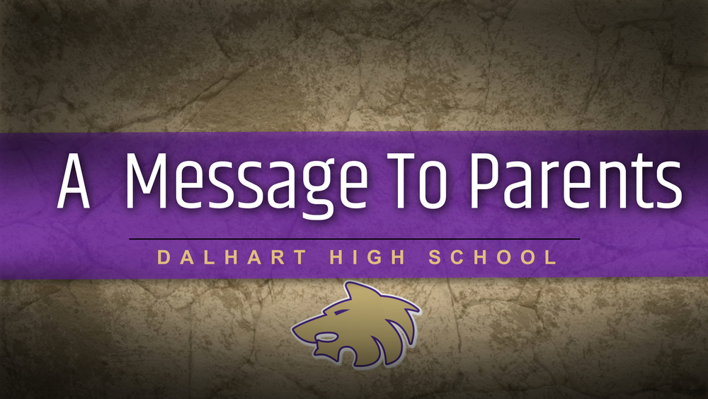 Message To Parents From Dalhart High School