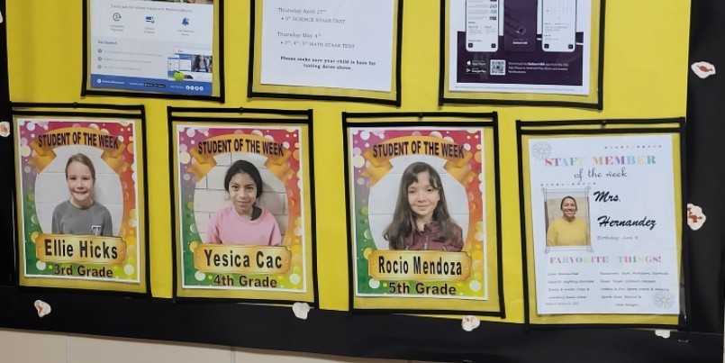 Photo featuring Ellie Hicks, Yesican Cac, Rocio Mendoza, and Marisa Hernandez as students/faculty of the week.